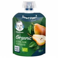 Пюре Gerber Organic Спелая груша без сахара с 4 месяцев 90 г (16 шт. в упак.)