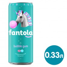 Напиток Черноголовка Fantola Bubble Gum сильногазированный 0.33 л (12 шт. в упак.)