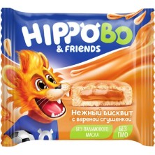 Бисквитное пирожное HIPPO BO & friends с вареной сгущенкой, 32 г