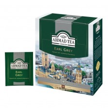 Чай Ahmad Earl Grey черный с бергамотом 100 пакетиков