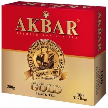 Чай Акбар Gold черный 100 пакетиков