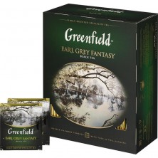 Чай Greenfield Earl Grey Fantasy черный с бергамотом 100 пакетиков