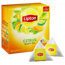 Чай Lipton Citrus черный с цедрой цитрусовых 20 пакетиков