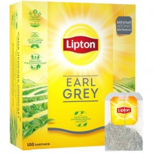 Чай Lipton Earl Grey черный с бергамотом 100 пакетиков