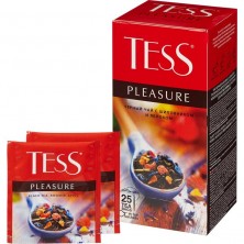 Чай Tess Pleasure черный с шиповником и яблоком 25 пакетиков