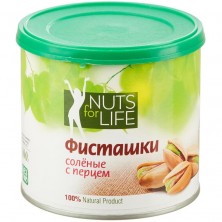 Фисташки Nuts for life жареные соленые с черным перцем 100 г