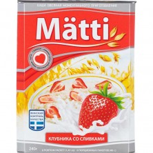 Каша Matti овсяная клубника со сливками 6 штук по 40 г