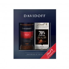 Кофе растворимый Davidoff Rich 100 г + шоколад Lindt горький 70% (промоупаковка)