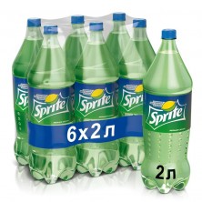 Напиток Sprite газированный 2 л (6 штук в упаковке)