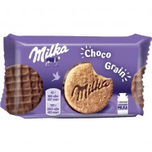 Печенье овсяное Milka из цельнозерновой муки покрытое молочным шоколадом 42 г (24 штуки в упаковке)