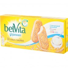 Печенье песочное Юбилейное BelVita Утреннее сэндвич со злаками и йогуртом 253 г