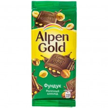 Шоколад Alpen Gold молочный с фундуком 85 г