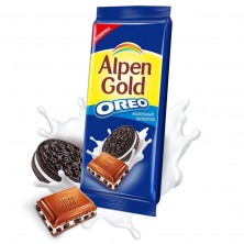 Шоколад Alpen Gold молочный с печеньем Oreo 95 г