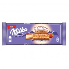 Шоколад Milka Cheesecake молочный с клубничной начинкой и печеньем 300 г