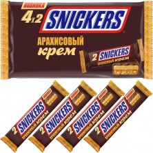 Шоколадные батончики Snickers с арахисовым кремом (4 штуки по 36.5 г)