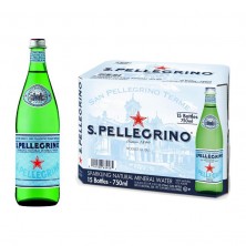 Вода минеральная S.Pellegrino газированная 0.75 л (15 штук в упаковке)